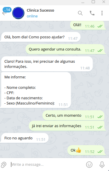 Telegram em exibição
