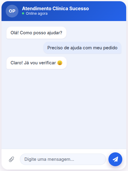 Webchat em exibição